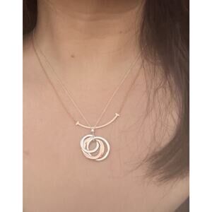 Tiffany & Co. Rubedo Metal Silver Interlocking 1837 Circle Chain Necklace